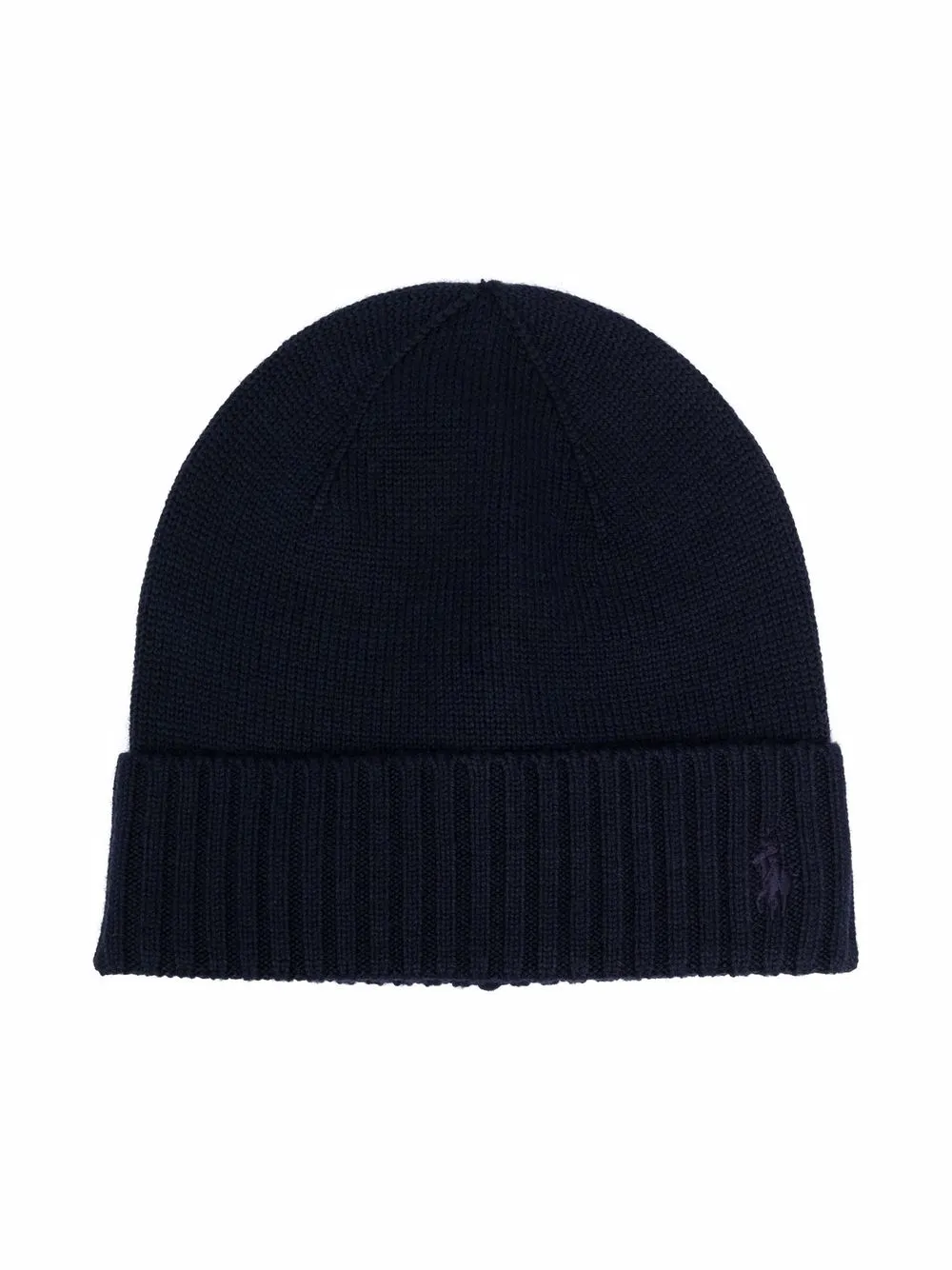 

Шерстяная шапка бини с окантовкой в рубчик POLO RALPH LAUREN KIDS, синий