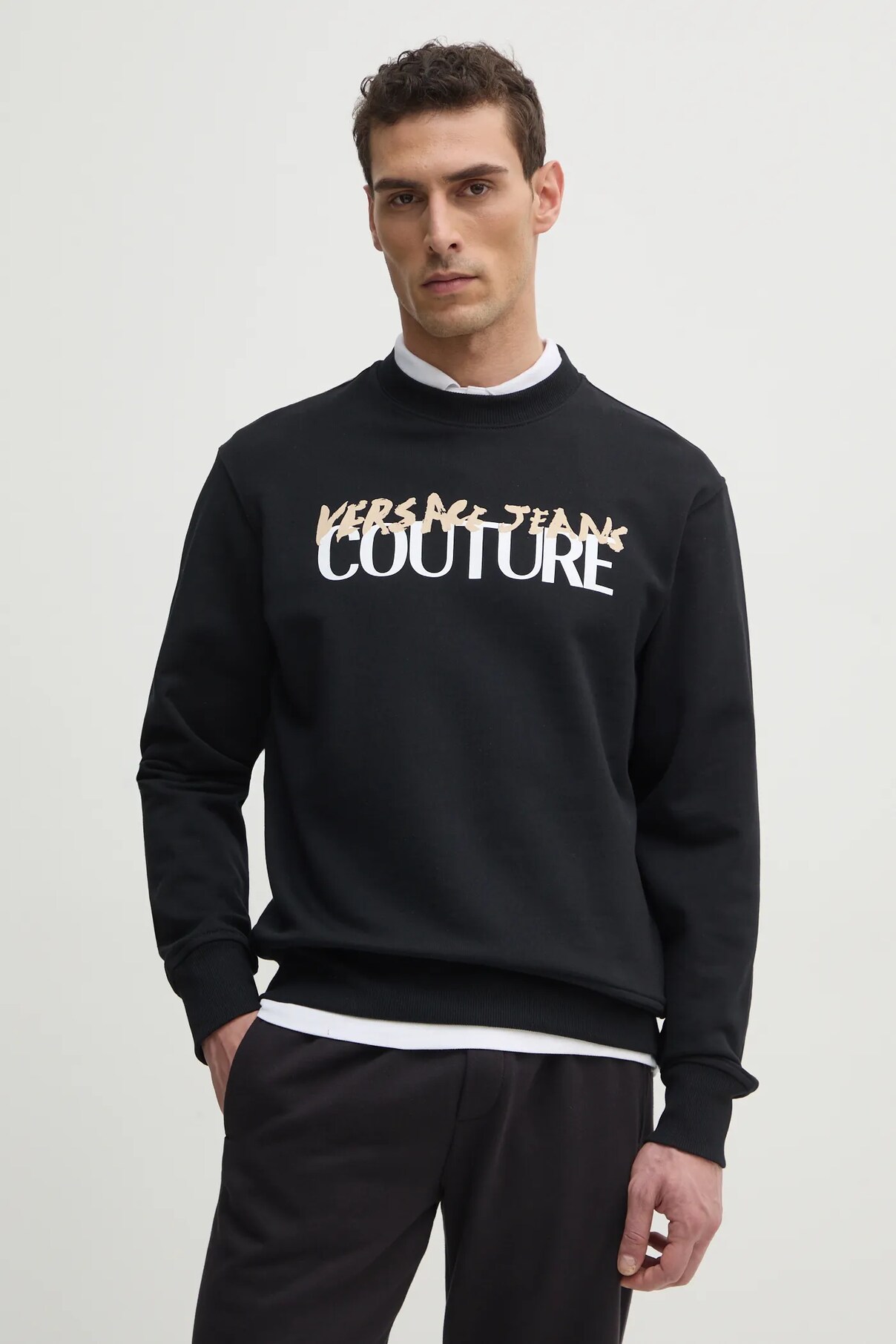 

Хлопковая толстовка Versace Jeans Couture, черный