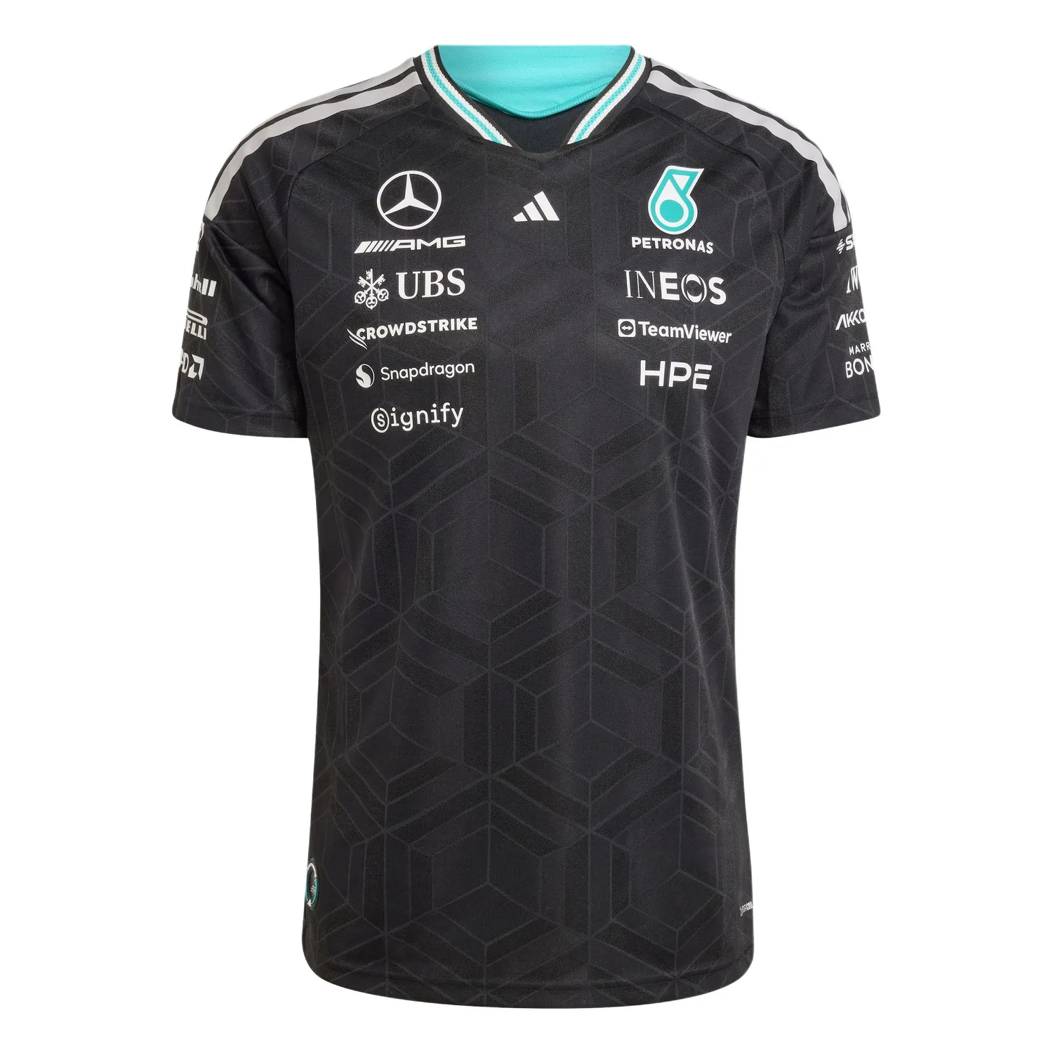 Футболка Mercedes AMG Petronas Formula 1 Team, быстросохнущая Adidas, черный