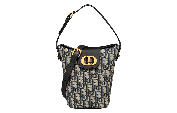 

30 Montaigne Кожаная Сумка Ведро Женская Голубая DIOR