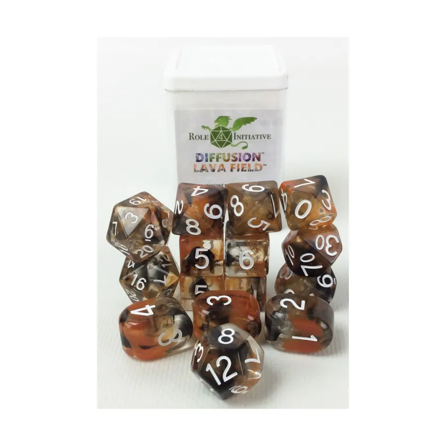

Многогранные игральные кости — лавовое поле, арка d4 с белыми цифрами (15), Game Dice - Diffusion (Role 4 Initiative)
