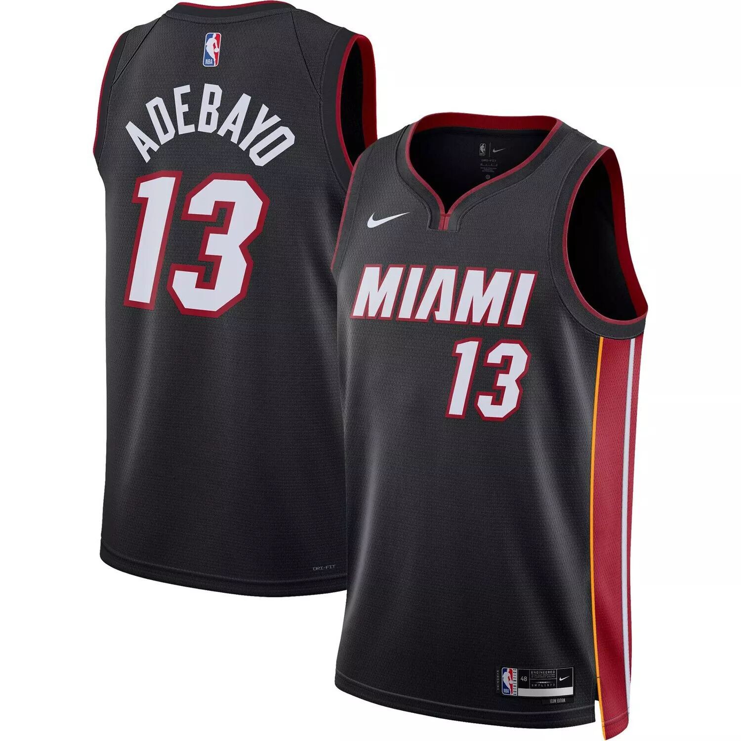 Черная майка унисекс Bam Adebayo Miami Heat 2022/23 Swingman — Icon Edition Nike
