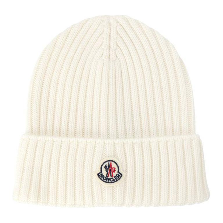

Enfant Logo Patch Вязаная шапка Moncler, белый
