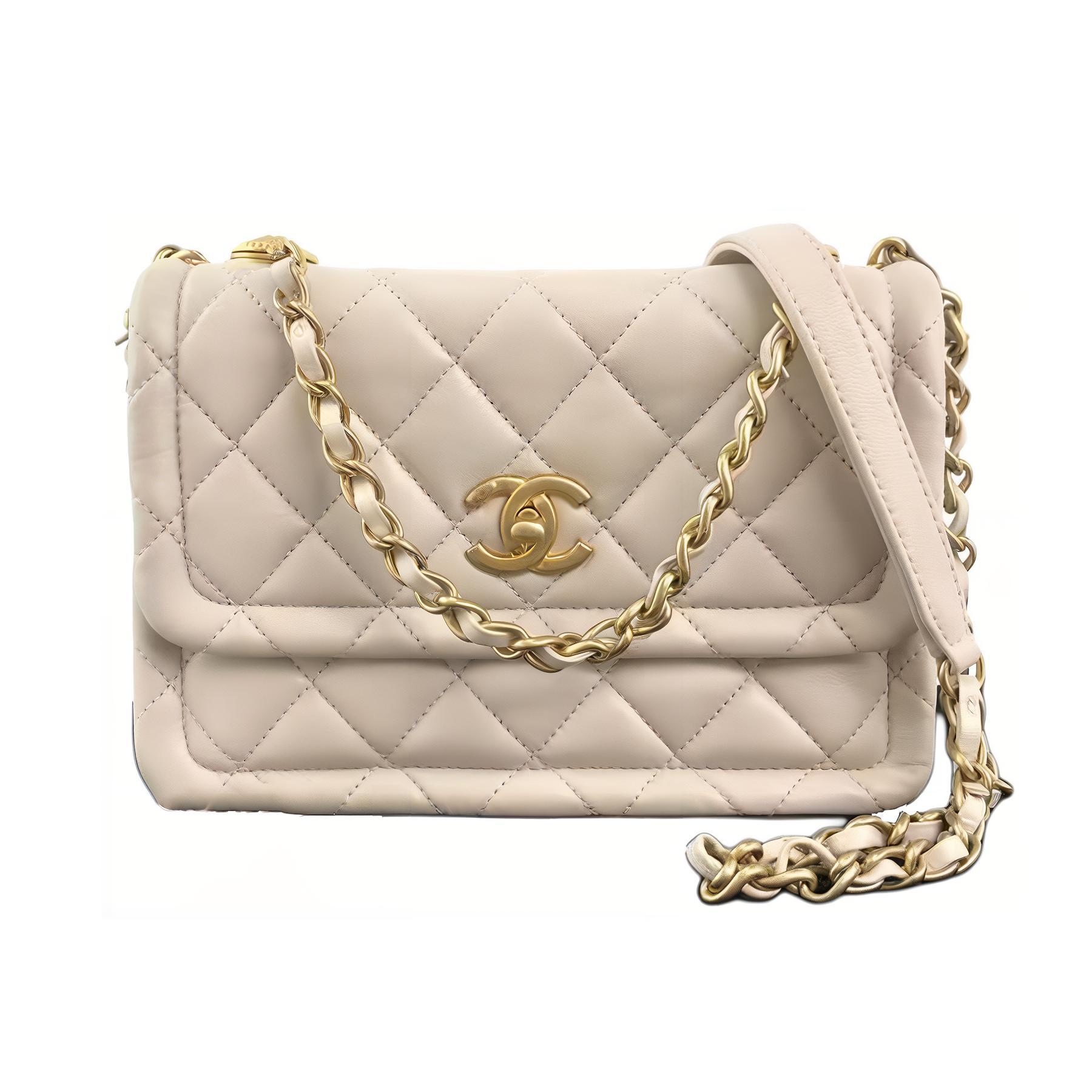 

Сумка женская белая CHANEL из овчины, через плечо, кроссбоди