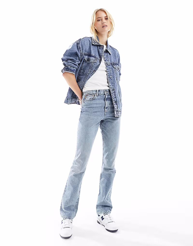 

Джинсы прямого кроя Tall средней посадки светло-голубого цвета Asos Tall