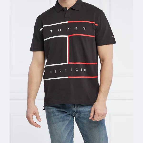 

Рубашка поло стандартного кроя Tommy Hilfiger, черный