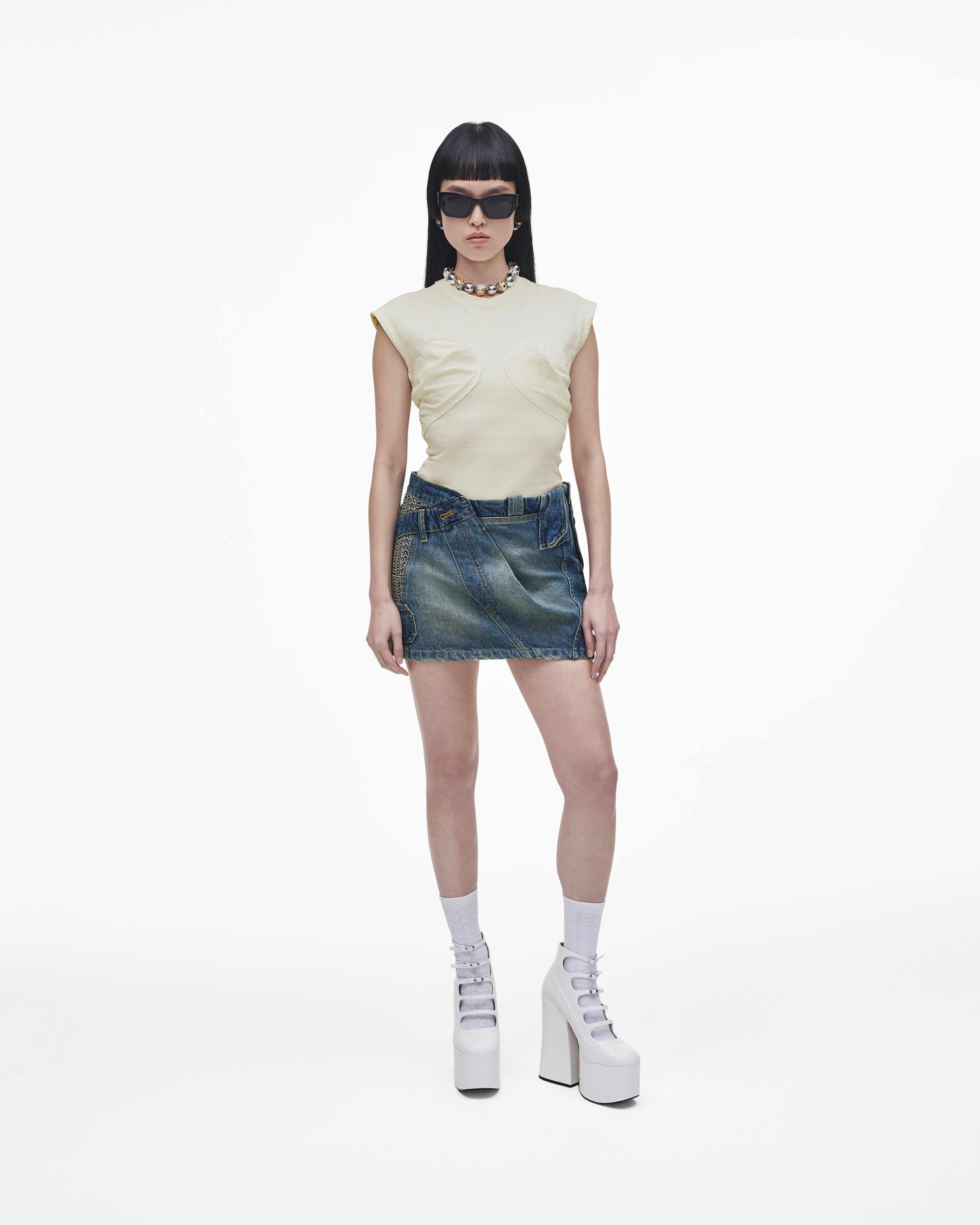 

Мини-юбка из денима в стиле пэчворк Marc Jacobs, цвет Indigo Multi