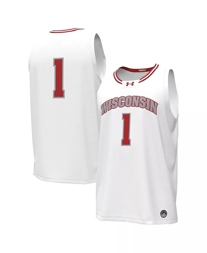 

Мужская баскетбольная майка-реплика #1 Wisconsin Badgers Under Armour, белый
