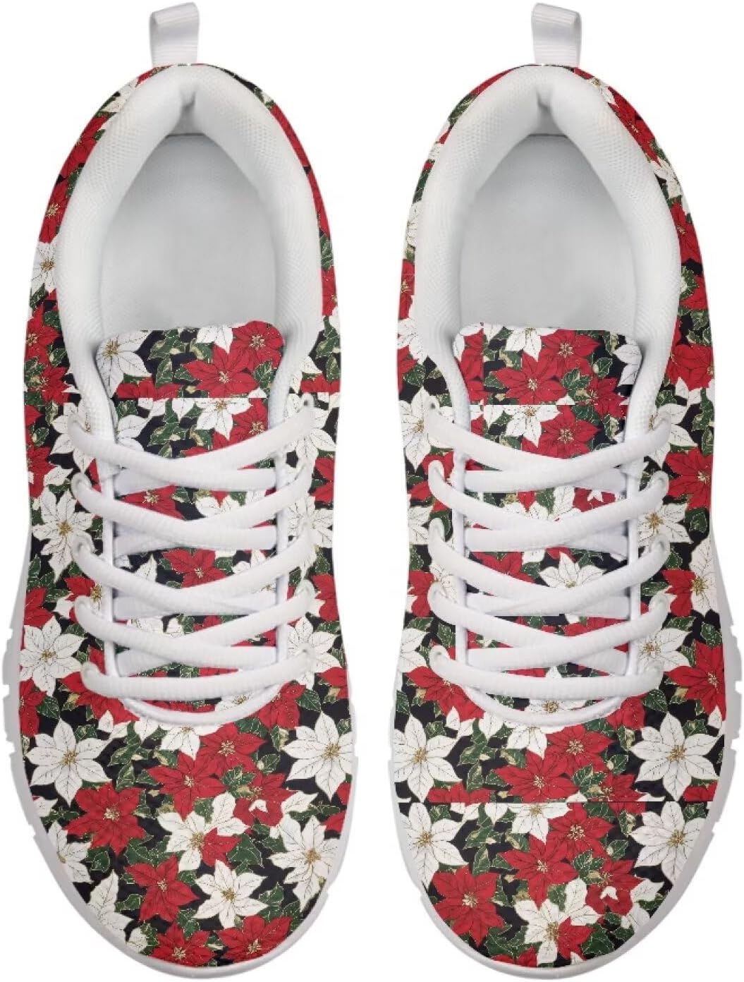 

Женские кроссовки для ходьбы, сетчатые беговые кроссовки для женщин и мужчин, теннисные спортивные кроссовки для зала, легкие Getelinseng, Christmas Poinsettia