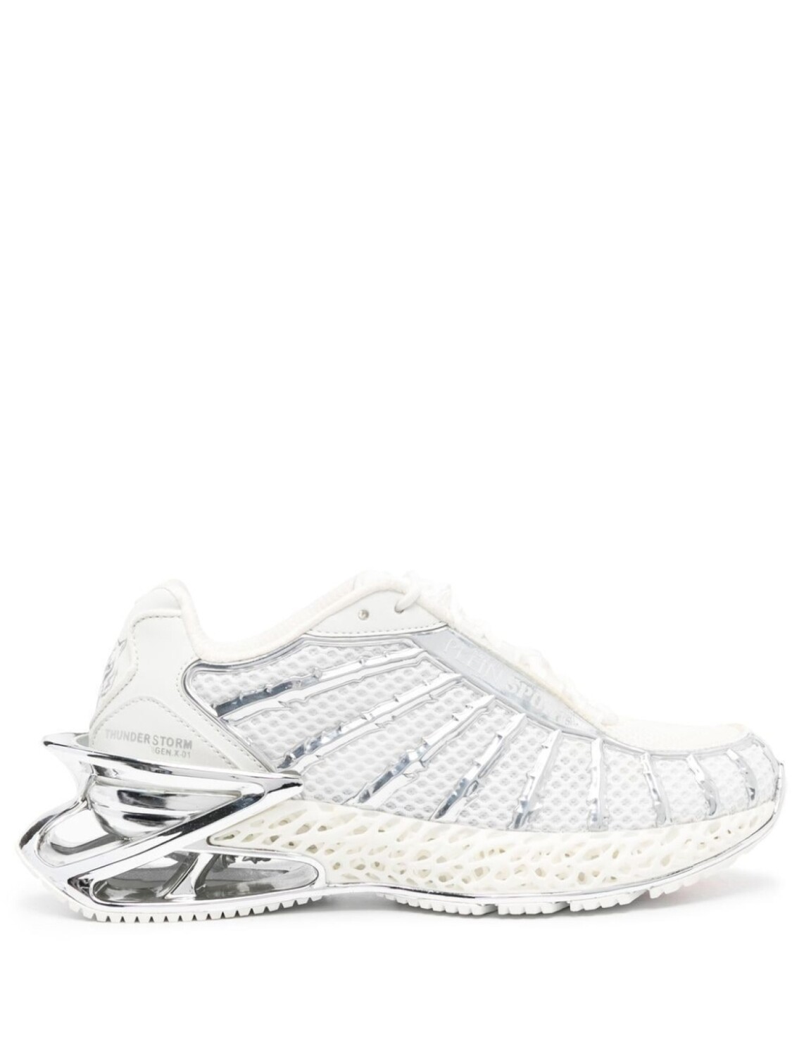 

Кроссовки Plein Sport Thunderstorm GenX, белый/серебристый