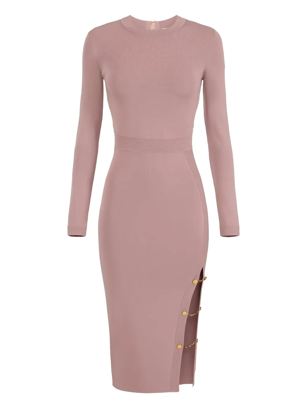 

Вязаное миди-платье с рельефной отделкой Elisabetta Franchi, розовый