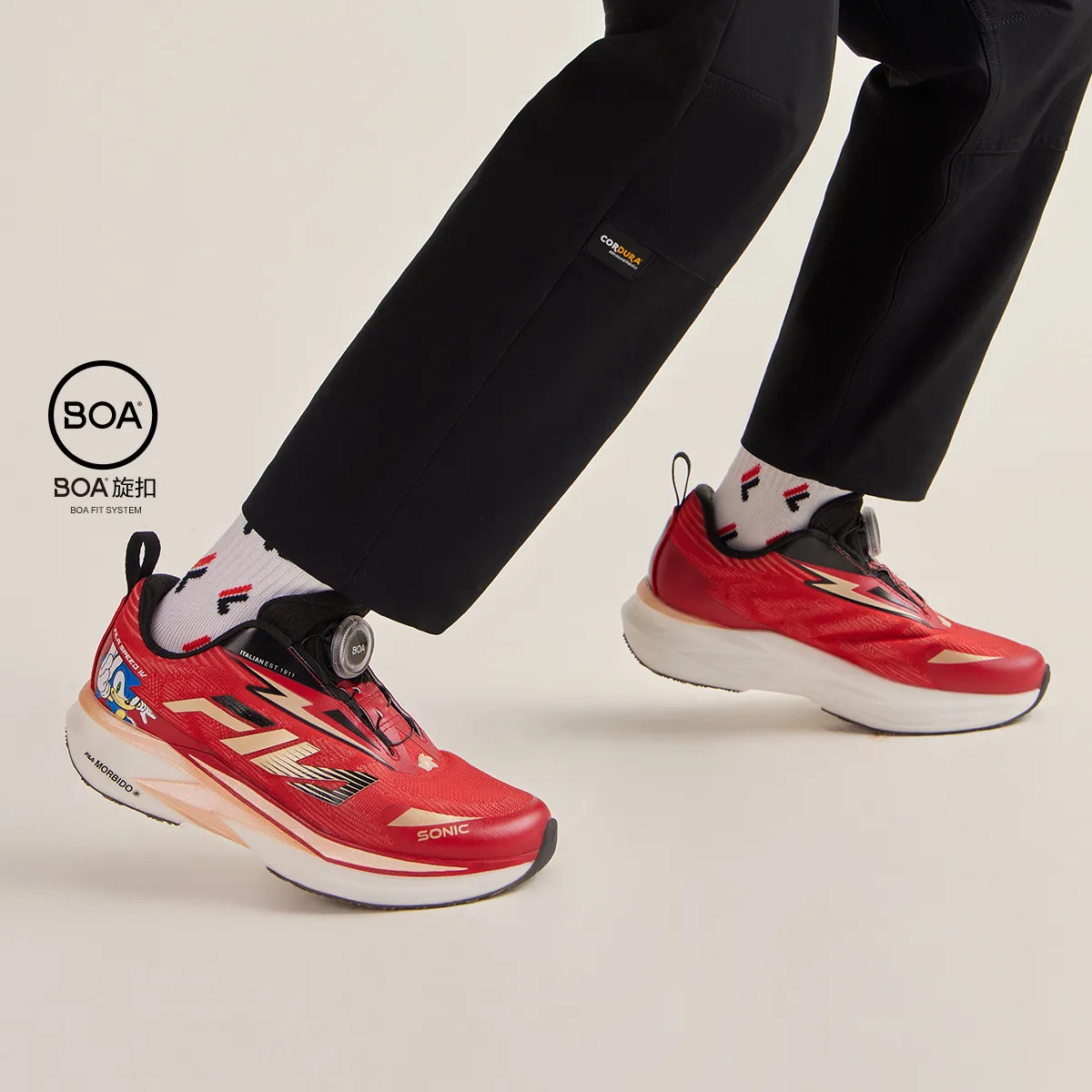 FILA KIDS Abrasion Resistant Low top детские кроссовки для бега Red White для подростков — фото 3