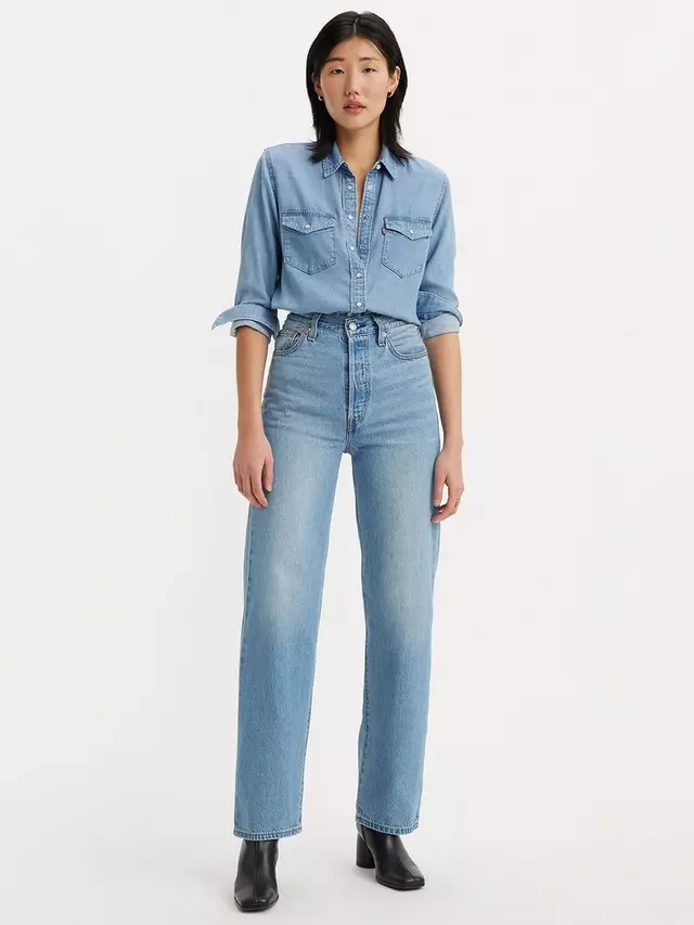 

Джинсы Levi's Ribcage Straight Cut Ankle Grazer, цвет indigo worn in