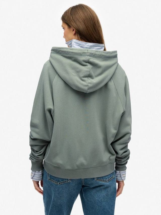 Элегантный худи Essential Logo Oversized из чистого органического хлопка Superdry, Lily Pad Green — фото 2