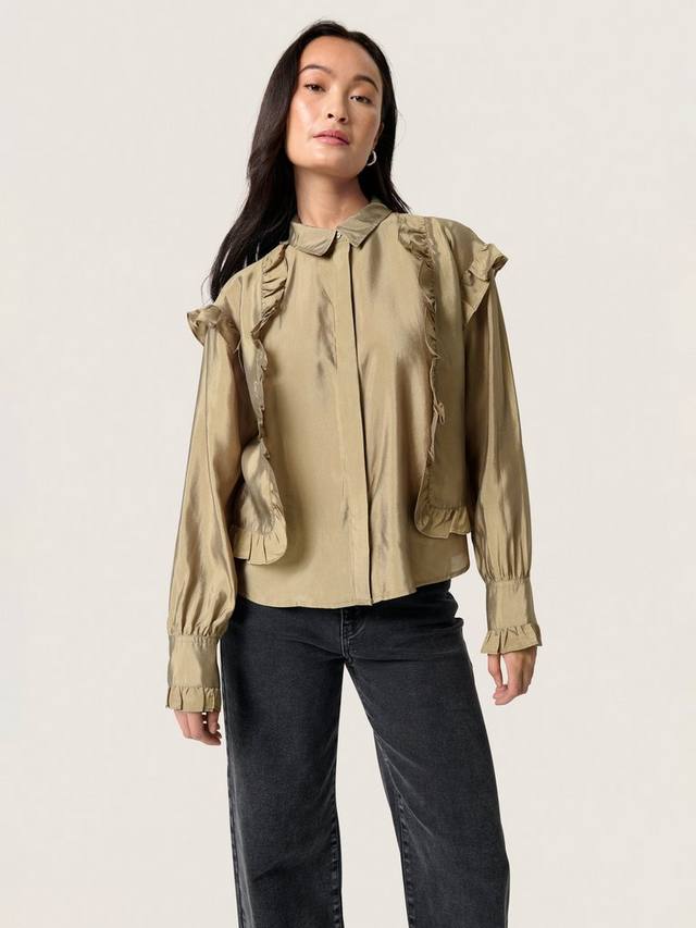 

Топ с рюшами Karolina Soaked In Luxury, Covert Green