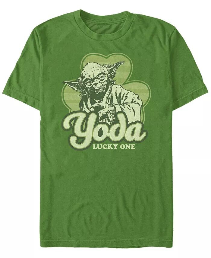 

Мужская футболка Yoda Lucky Retro с коротким рукавом и круглым вырезом Fifth Sun, зеленый