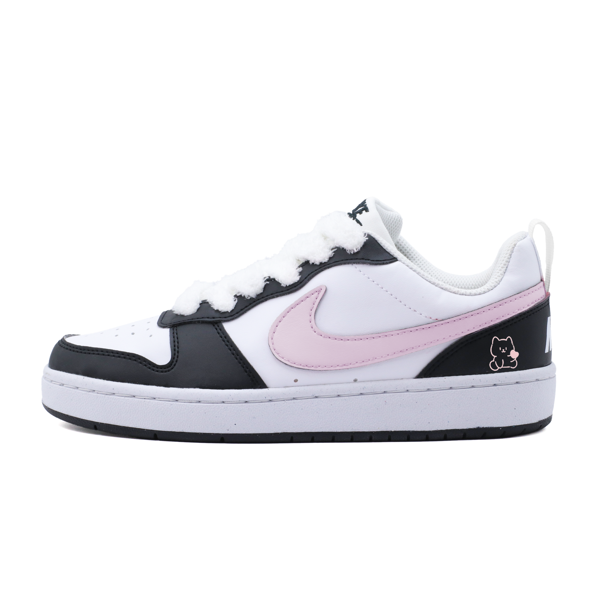 

Nike Детские кроссовки для скейтбординга Court Borough LOW RECRAFT с противоскользящей подошвой, износостойкие, белые, для подростков