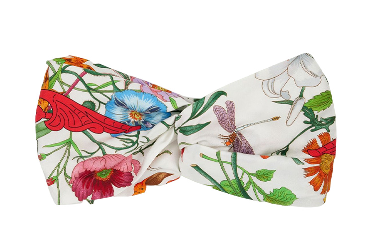 

Женский ободок с цветочным принтом GUCCI, мультиколор