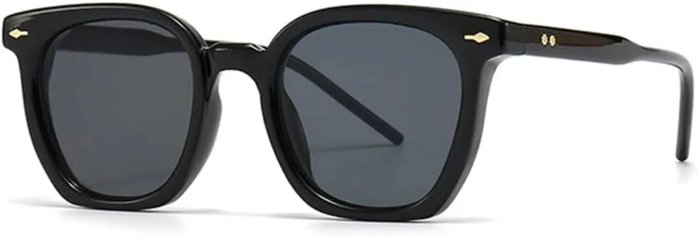 

Винтажные квадратные женские солнцезащитные очки в стиле панк с заклепками, солнцезащитные очки UV400 с градиентным переходом для мужчин UATXTAU, Black Gray