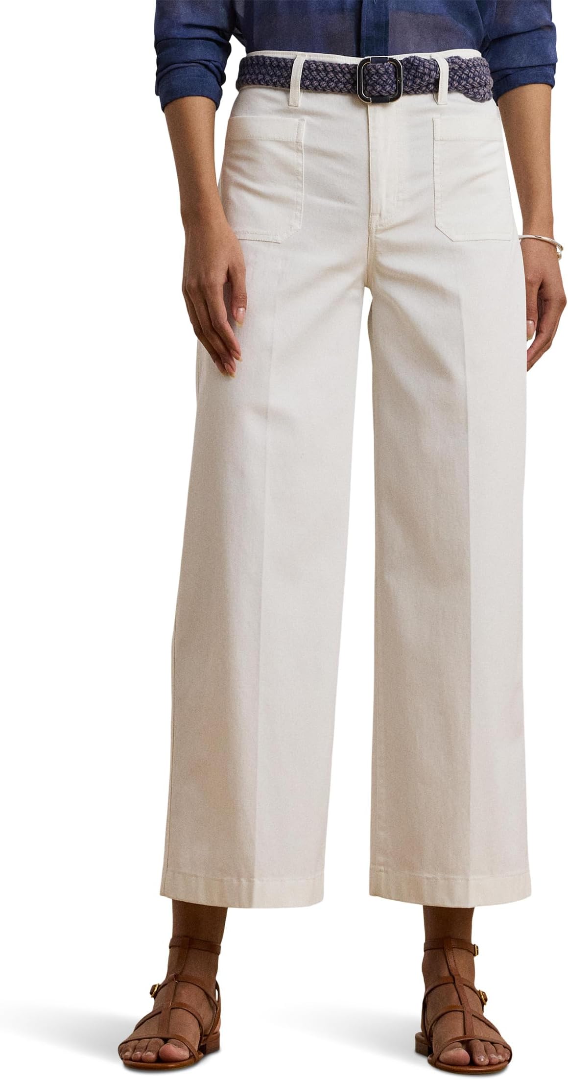 

Брюки Lauren Ralph Lauren Stretch Chino Wide-Leg Cropped Pants, White