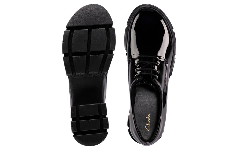 Туфли на платформе женские низкие черные Clarks — фото 3