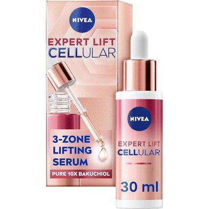 

Nivea Cellular Expert Lift 3-зонная лифтинг-сыворотка 30 мл Сыворотка для лица с чистым 10-кратным бакучиолом Заметно уменьшает морщины Подтягивает контуры и подтягивает кожу