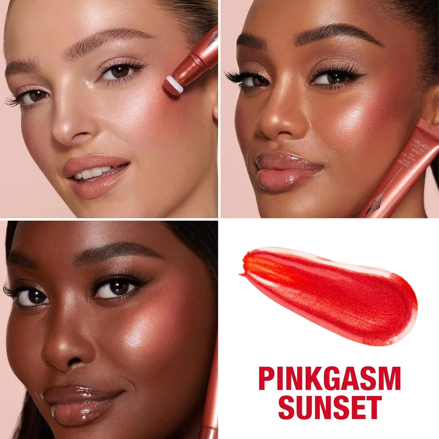 Жидкий хайлайтер Charlotte Tilbury Beauty Light Wand - средство для создания эффекта мягкого фокуса и румян для щек - перламутровый, невесомый, сияющий финиш., Pinkgasm Sunset - rose pink — фото 2