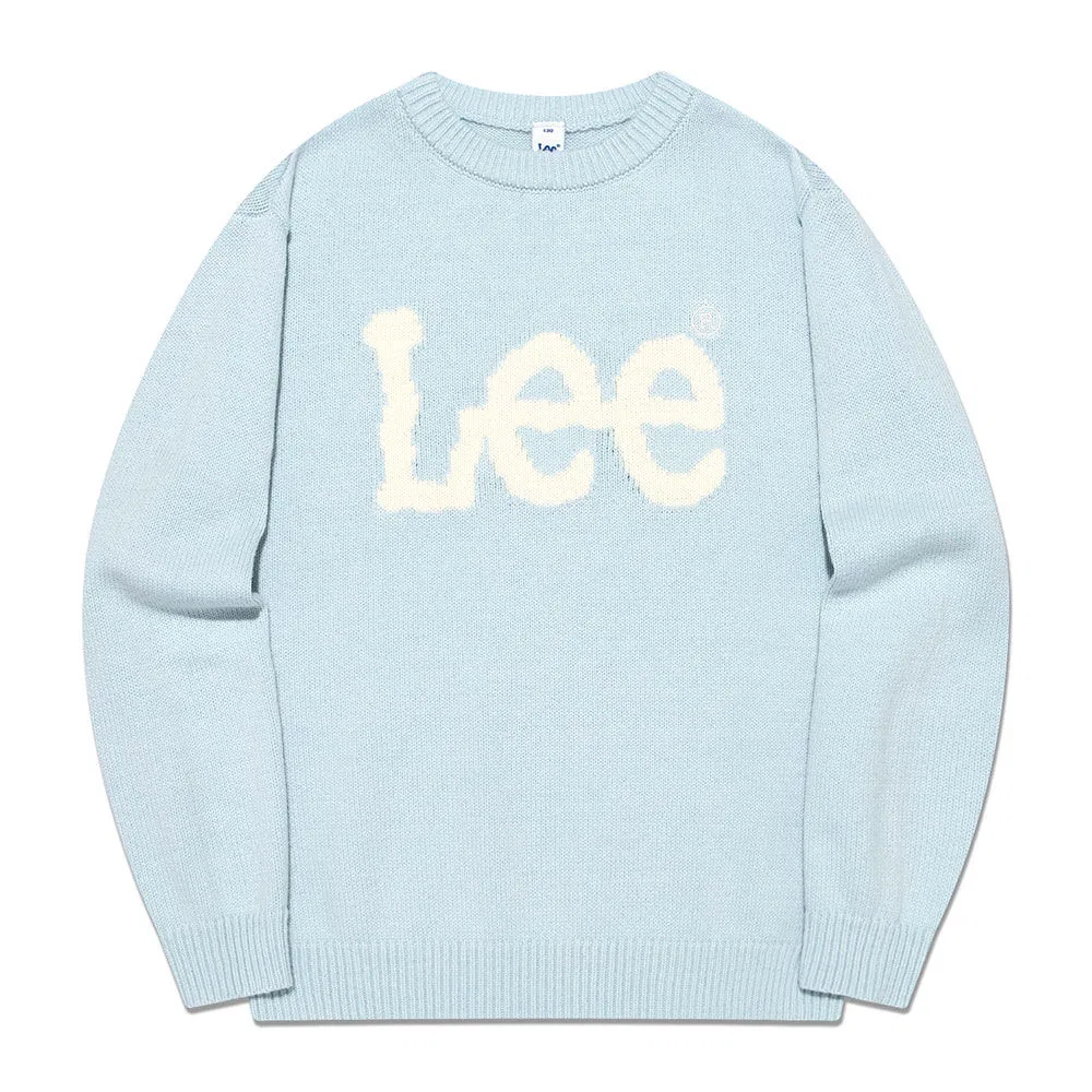 Детский вязаный пуловер Standard Fit Big Logo небесно-голубой от Lee Kids