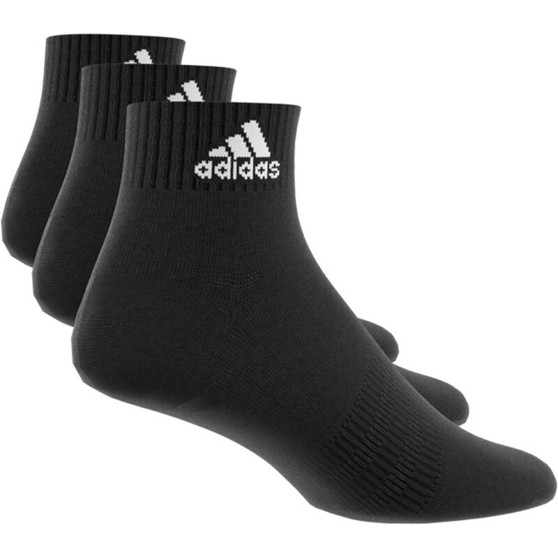 Носки спортивные с мягкой подошвой, 3 пары Adidas, черный — фото 2