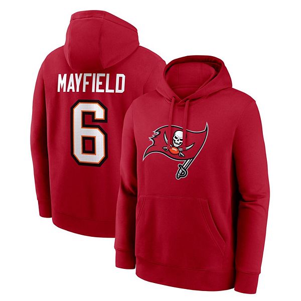 Мужская флисовая толстовка baker mayfield красная tampa bay buccaneers с именем игрока и номером Nike — фото 2