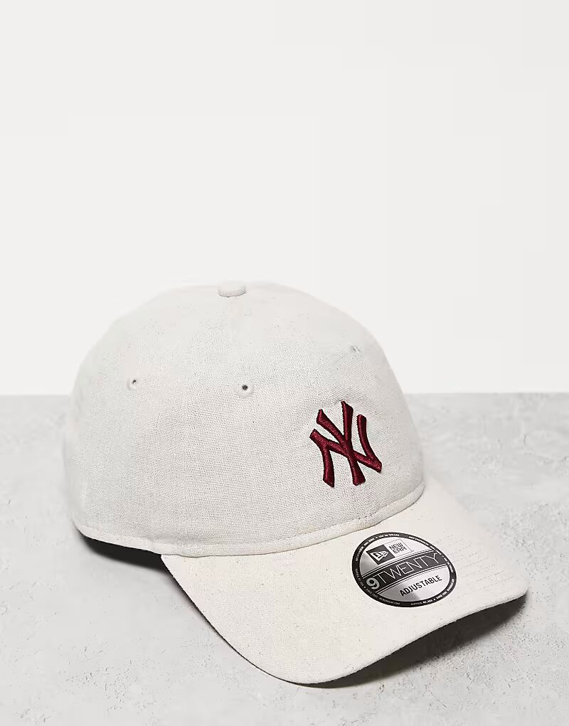 

Кепка льняная New Era NY Yankees 9twenty бежевого цвета