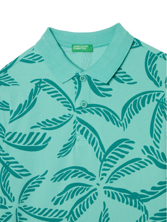 Рубашка поло стандартный крой 36Y4C301W United Colors Of Benetton, зеленый — фото 3