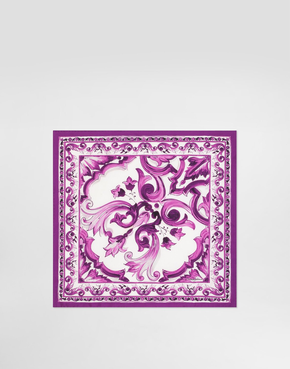 

Платок из шелкового твила 50x50 с принтом майолика Dolce & Gabbana, мультиколор