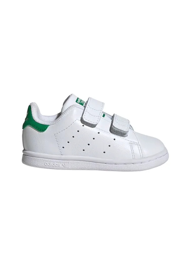 Детские туфли stan smith с удобной застежкой Adidas Originals, Ftwr White Ftwr White Green
