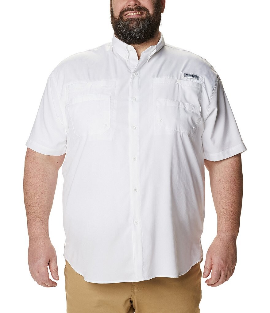 

Однотонная рубашка с короткими рукавами Columbia PFG Big & Tall Tamiami II, белый