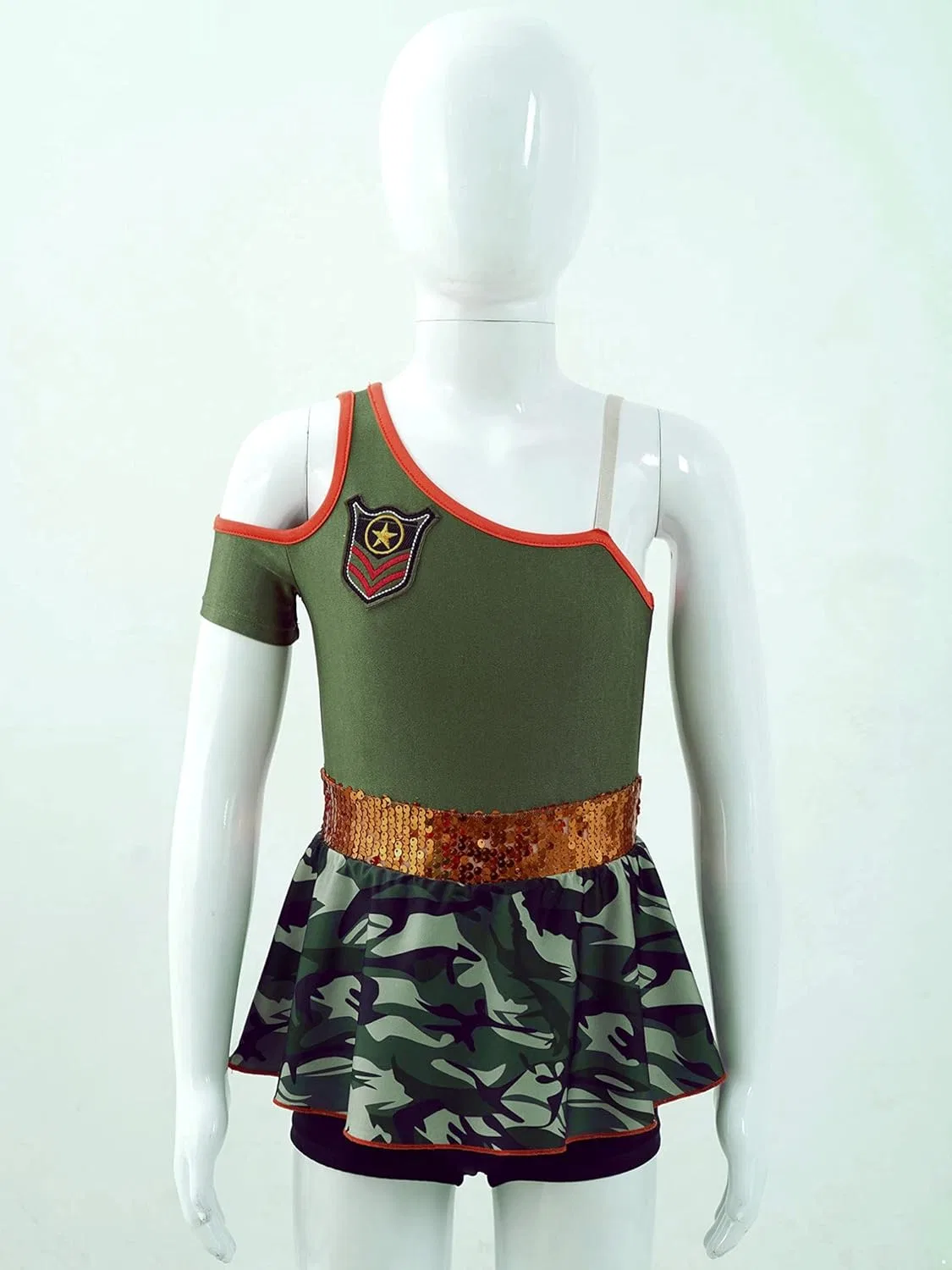 Детский спортивный костюм с камуфляжным принтом FEESHOW, 2 предмета, Army Green — фото 3