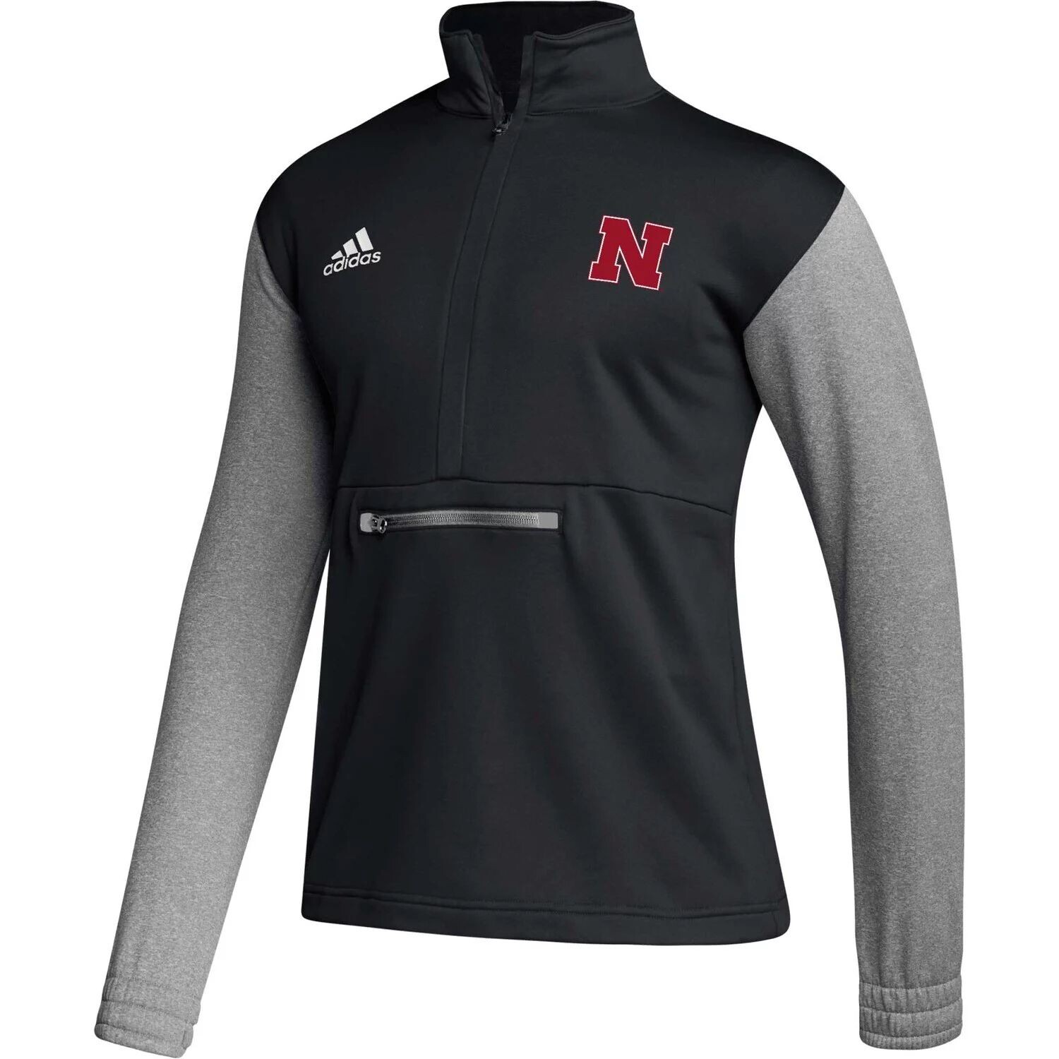 Мужская черная куртка на молнии Nebraska Huskers Team Issue AEROREADY adidas — фото 2