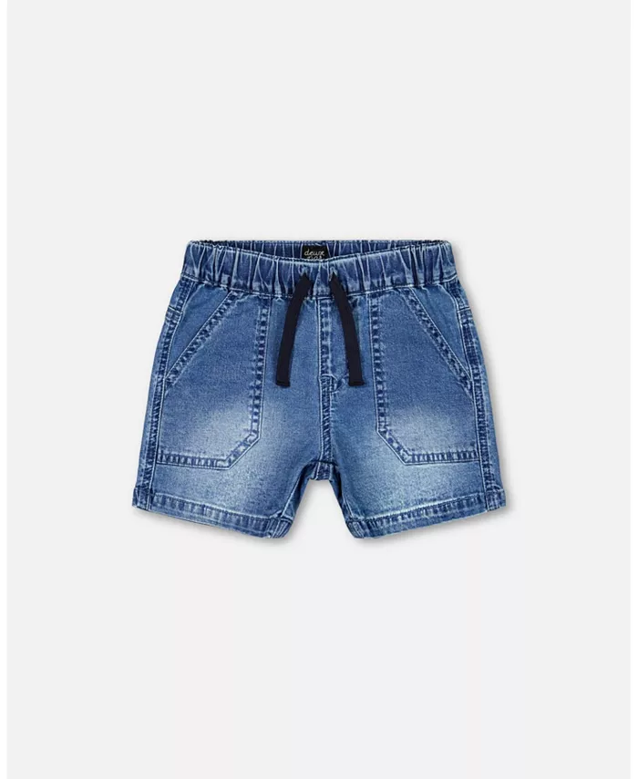 

Детские джинсовые шорты для мальчиков Dark Denim Blue Deux par Deux, синий