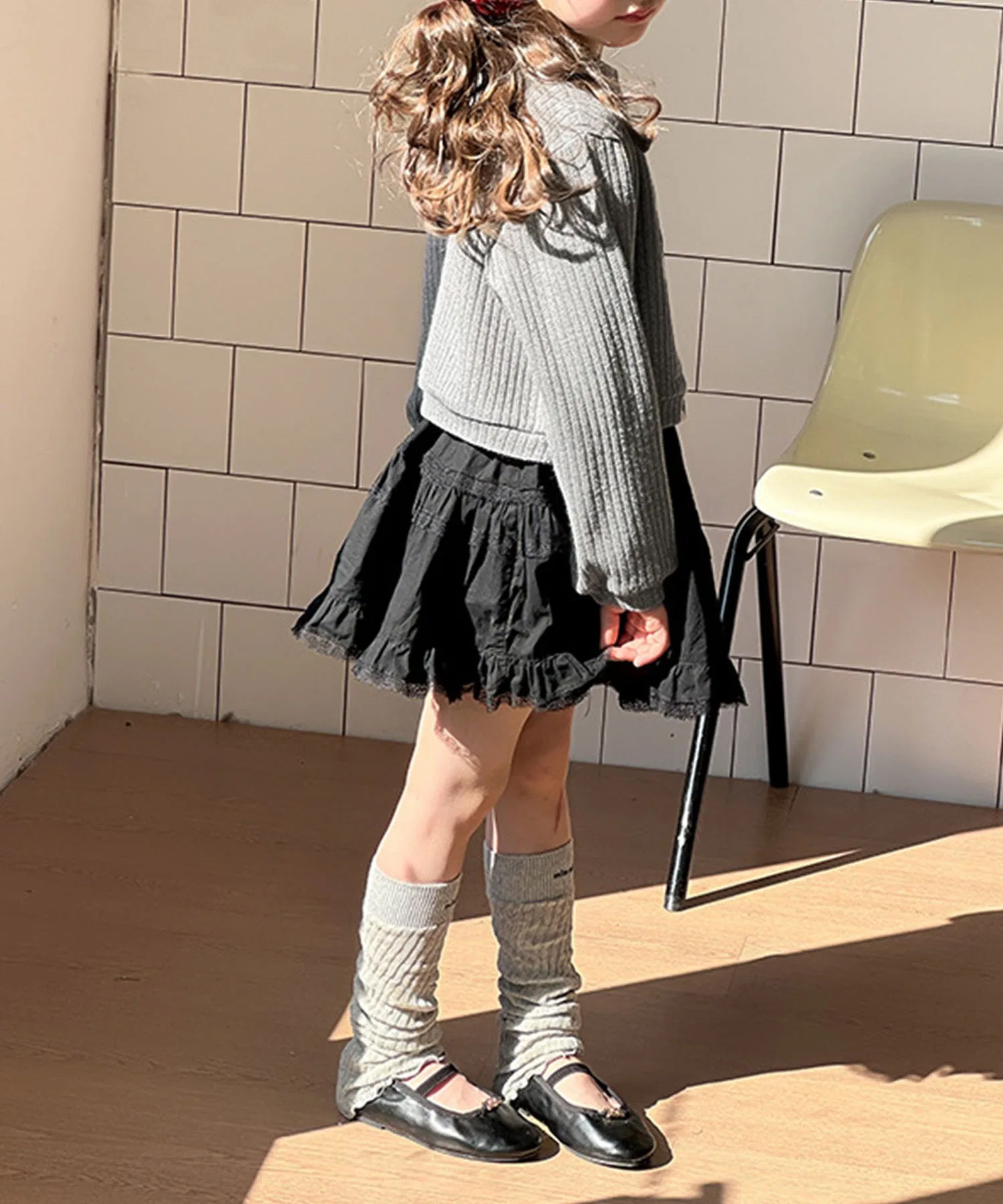 【aimoha-KIDS-】Детский кардиган в рубчик с вышивкой — фото 3