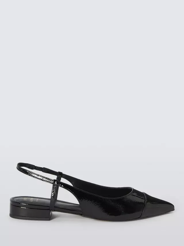 

Туфли-лодочки John Lewis Demie Leather Pointed Slingback Low Heel Open, черный