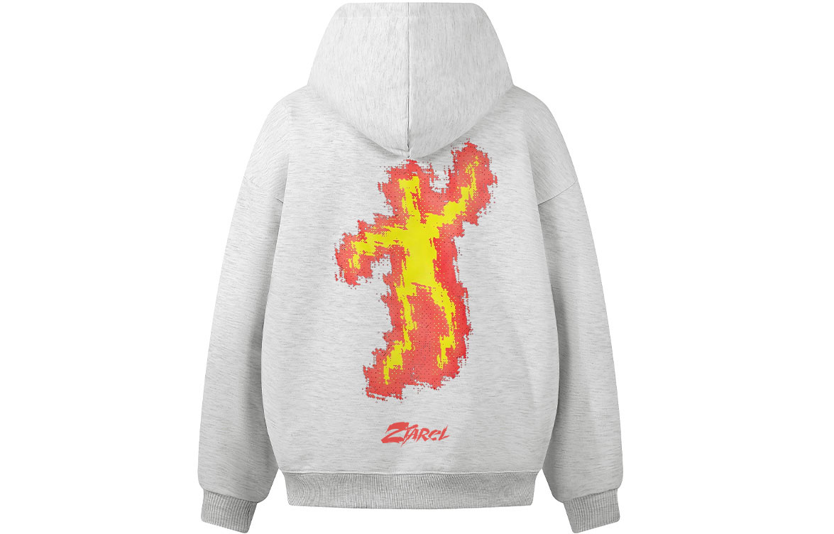 

Толстовка Unisex Hooded Moderate Heavyweight ZIAREL, белый heather серый