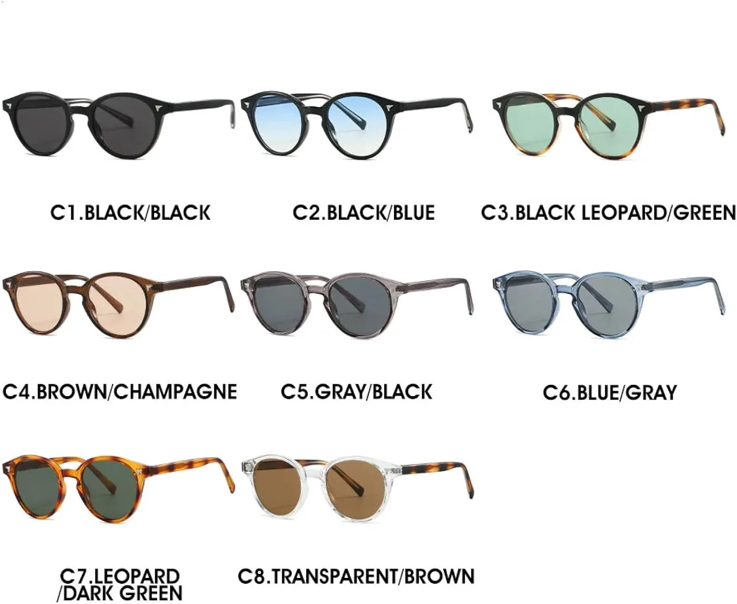 

Солнцезащитные очки с защитой UV400 | Круглые панк-очки Tr90 | Для женщин и мужчин, для занятий спортом на открытом воздухе и вождения DSVIGF, Black Blue