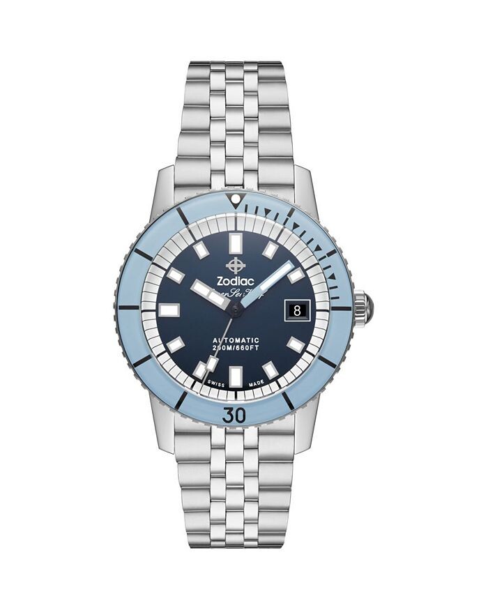 

Компрессионные дайверские часы Zodiac Super Sea Wolf, 40 мм, синий