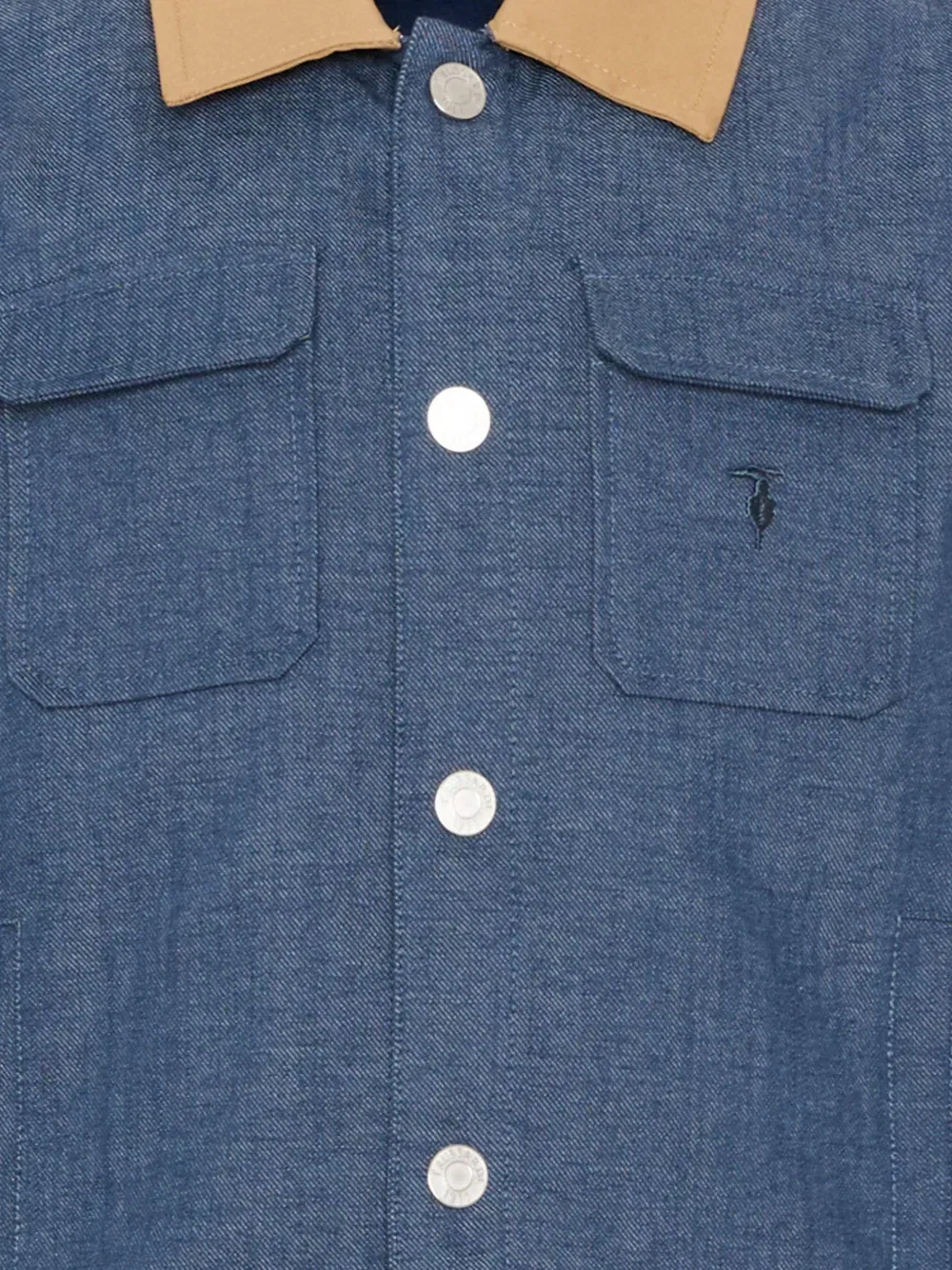 Куртка с воротником, украшенным аппликацией Trussardi Junior, синий — фото 3