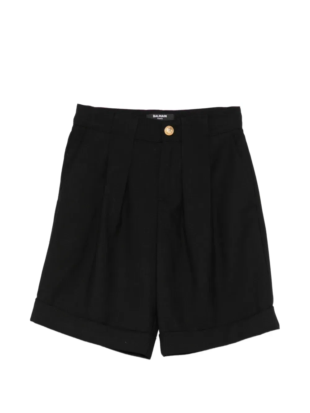Шорты со складками Balmain Kids, черный