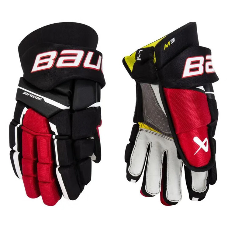 

BAUER Перчатки для хоккея с шайбой Model 23 M3, размер Adult 14, черно-красные