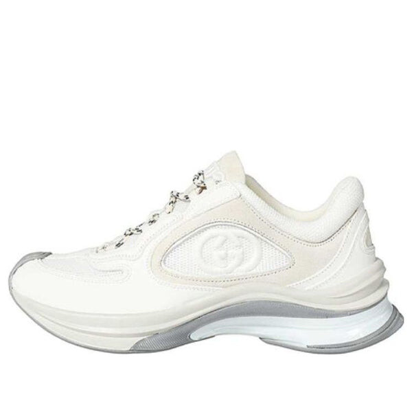Кроссовки run sneaker 'white suede' Gucci, белый