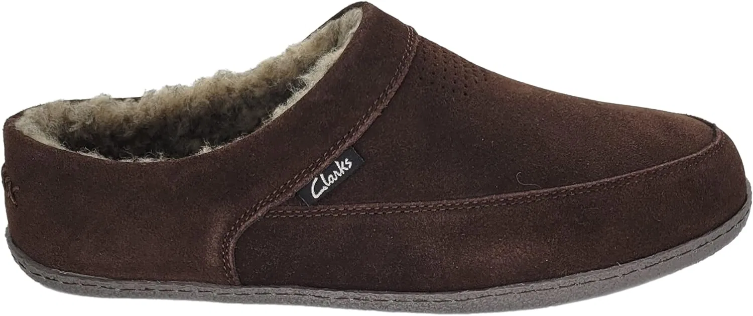 Тапочки мужские Clarks, темно-коричневые — фото 2