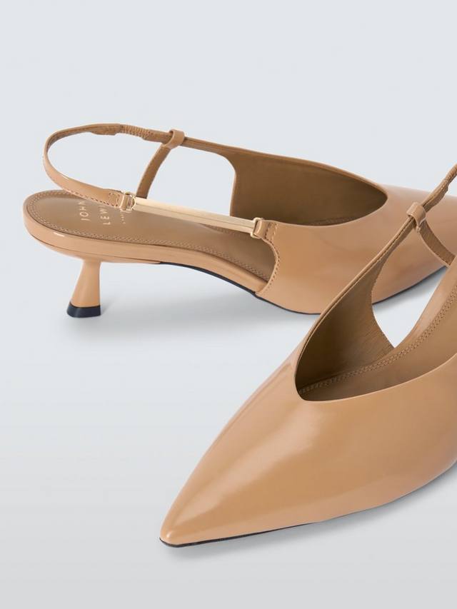 Кожаные туфли Deal Essential на среднем каблуке с открытым мысом и ремешком John Lewis, Camel — фото 4