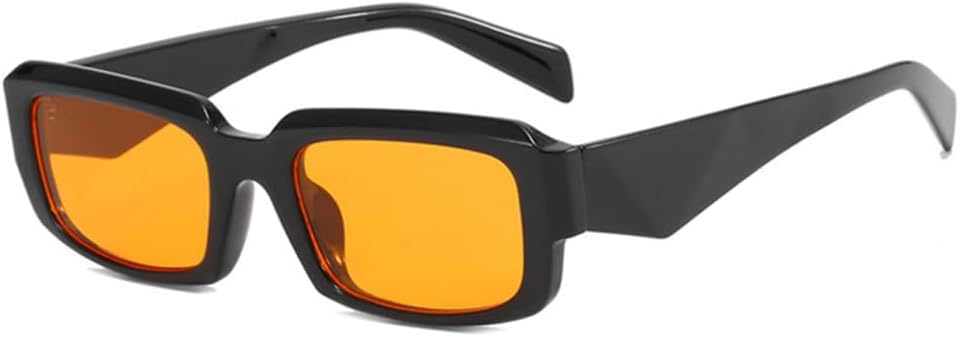 

Модные солнцезащитные очки в маленькой оправе для женщин, стильные ретро-винтажные прямоугольные женские солнцезащитные очки, женские солнцезащитные очки MTZJH, Black Orange